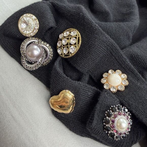 MARC JACOBS The Jewelled Button Cardigan Black SIZE XS Wool Cashmere Sweater - Picture 13 of 16